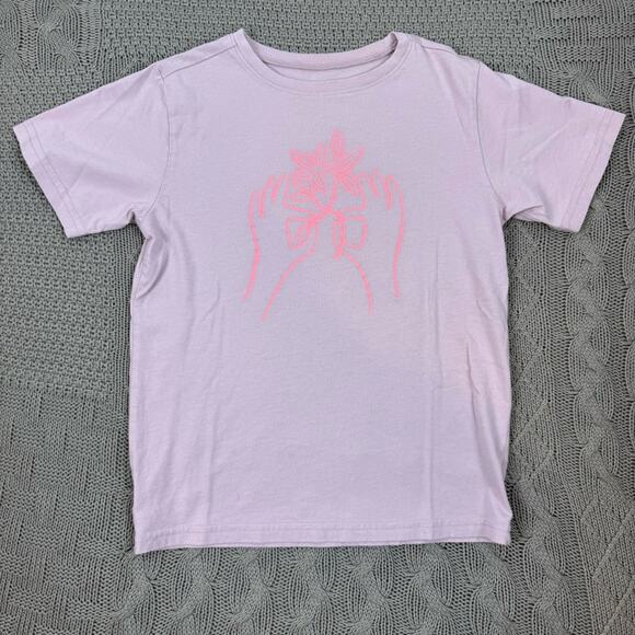 Tea Collection Short Sleeve Tee with Hand and Floral Graphic ~ 8 - Picture 1 of 10
